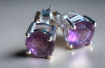 Load image into Gallery viewer, Amethyst Studs in Sterling Silver