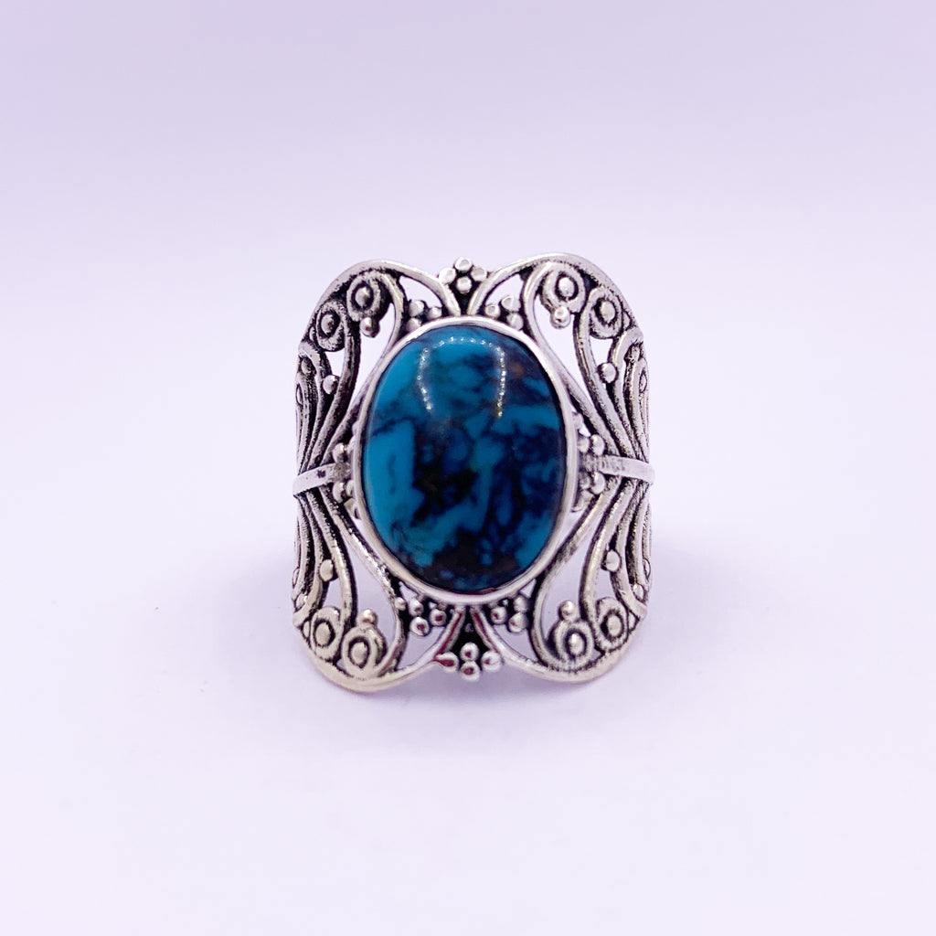 Silver Ring | Turquoise Stone - Earthly Beauty Jewellery