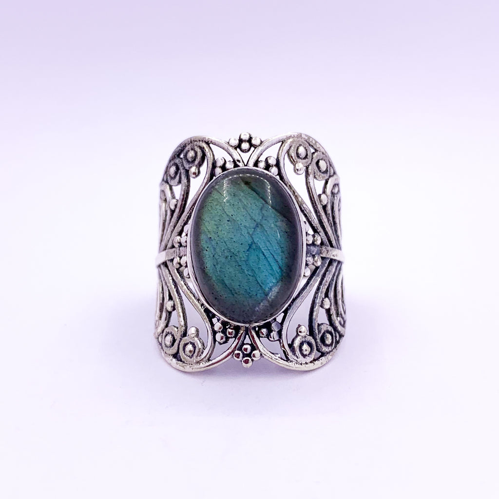 Silver Ring | Labradorite Stone - Earthly Beauty Jewellery