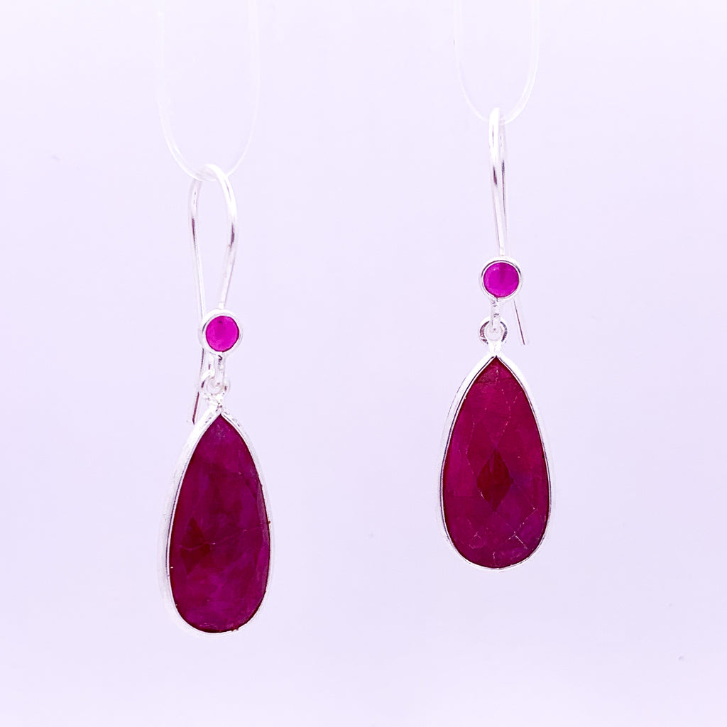 Ruby Earrings | with Swarovski Crystals - Earthly Beauty Jewellery