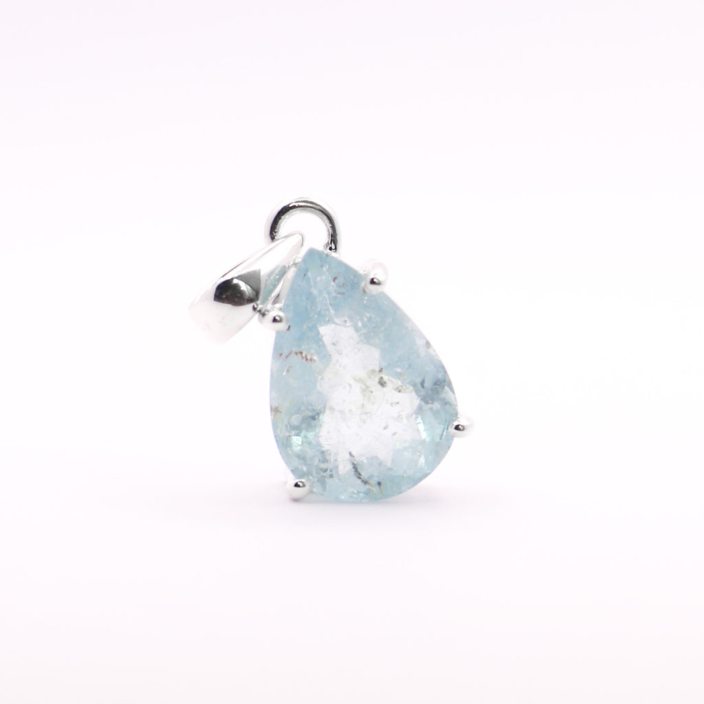 Aquamarine Pendant | Drop Shape - Earthly Beauty Jewellery