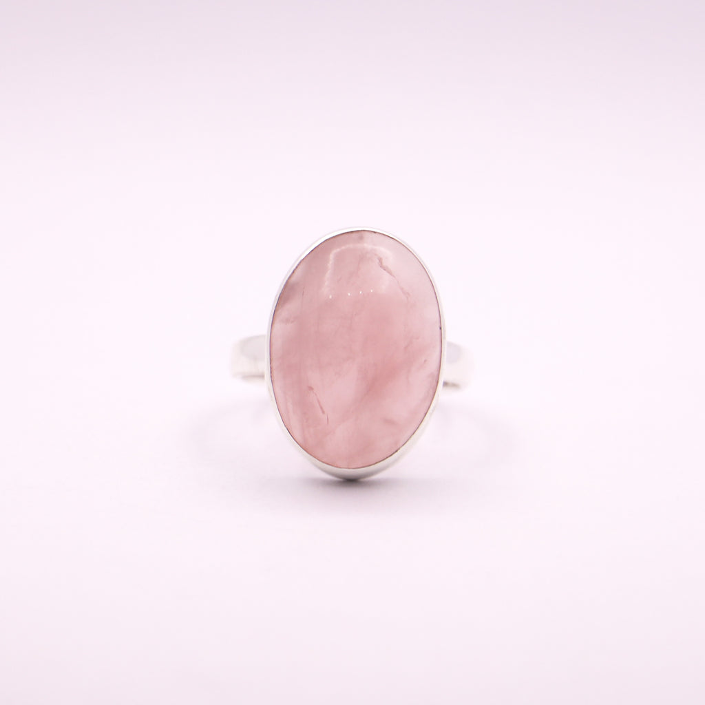 Rose Quartz | Sterling Silver Ring - Earthly Beauty Jewellery