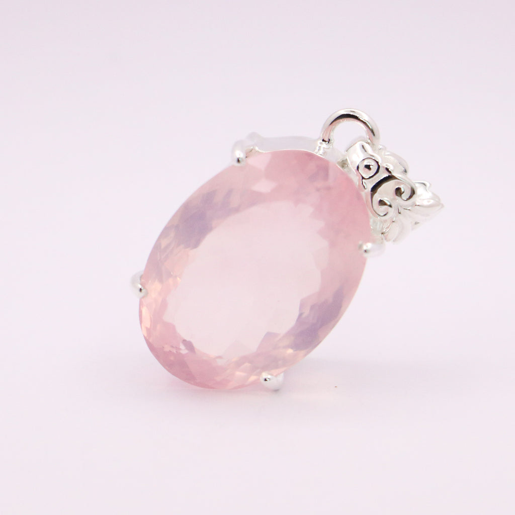 Rose Quartz Pendant | Sterling Silver - Earthly Beauty Jewellery