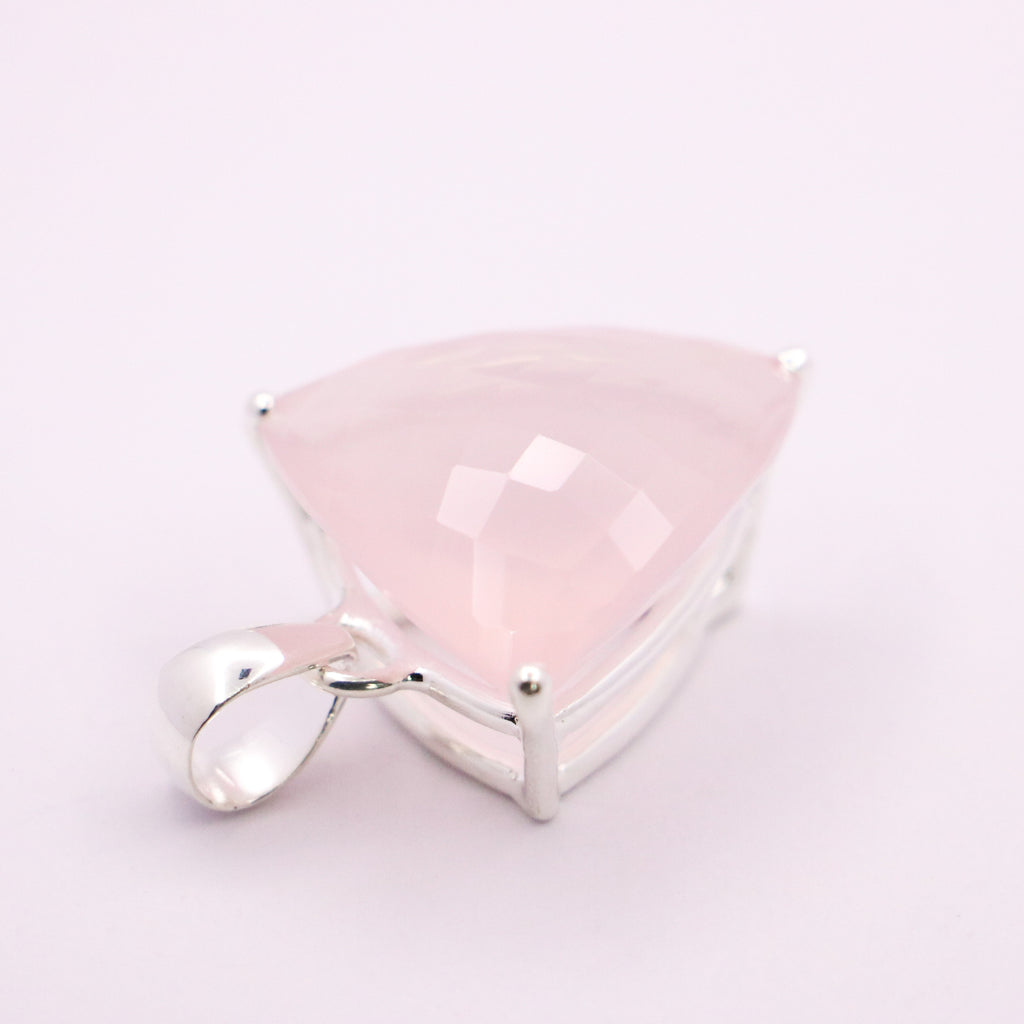 Rose Quartz Pendant | Sterling Silver - Earthly Beauty Jewellery