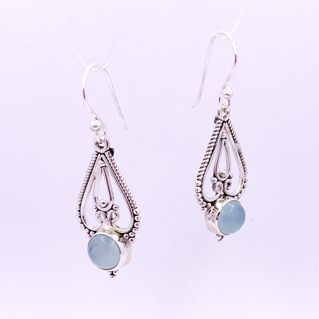 Paisley | Blue Chalcedony Earrings - Earthly Beauty Jewellery