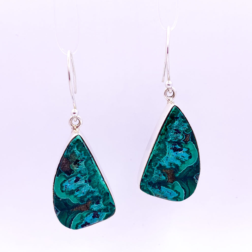 Drop Earrings | Chrysocolla-Malachite - Earthly Beauty Jewellery