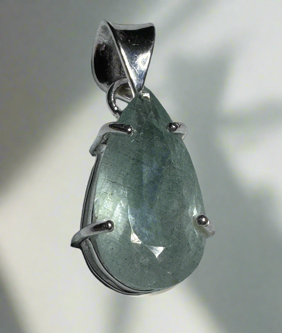 Aquamarine Pendant | Sterling Silver