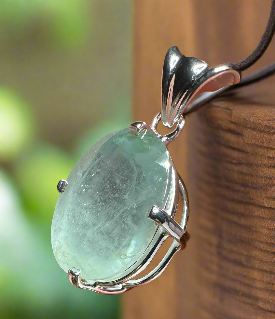 Aquamarine Pendant | Sterling Silver