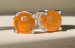 Load image into Gallery viewer, Facetted Carnelian Studs
