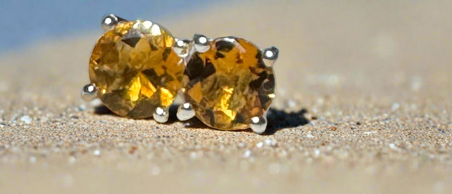 Citrine Studs -the Stone of the sun