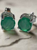 Load image into Gallery viewer, Green Chalcedony Studs
