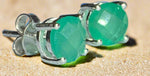 Load image into Gallery viewer, Green Chalcedony Studs

