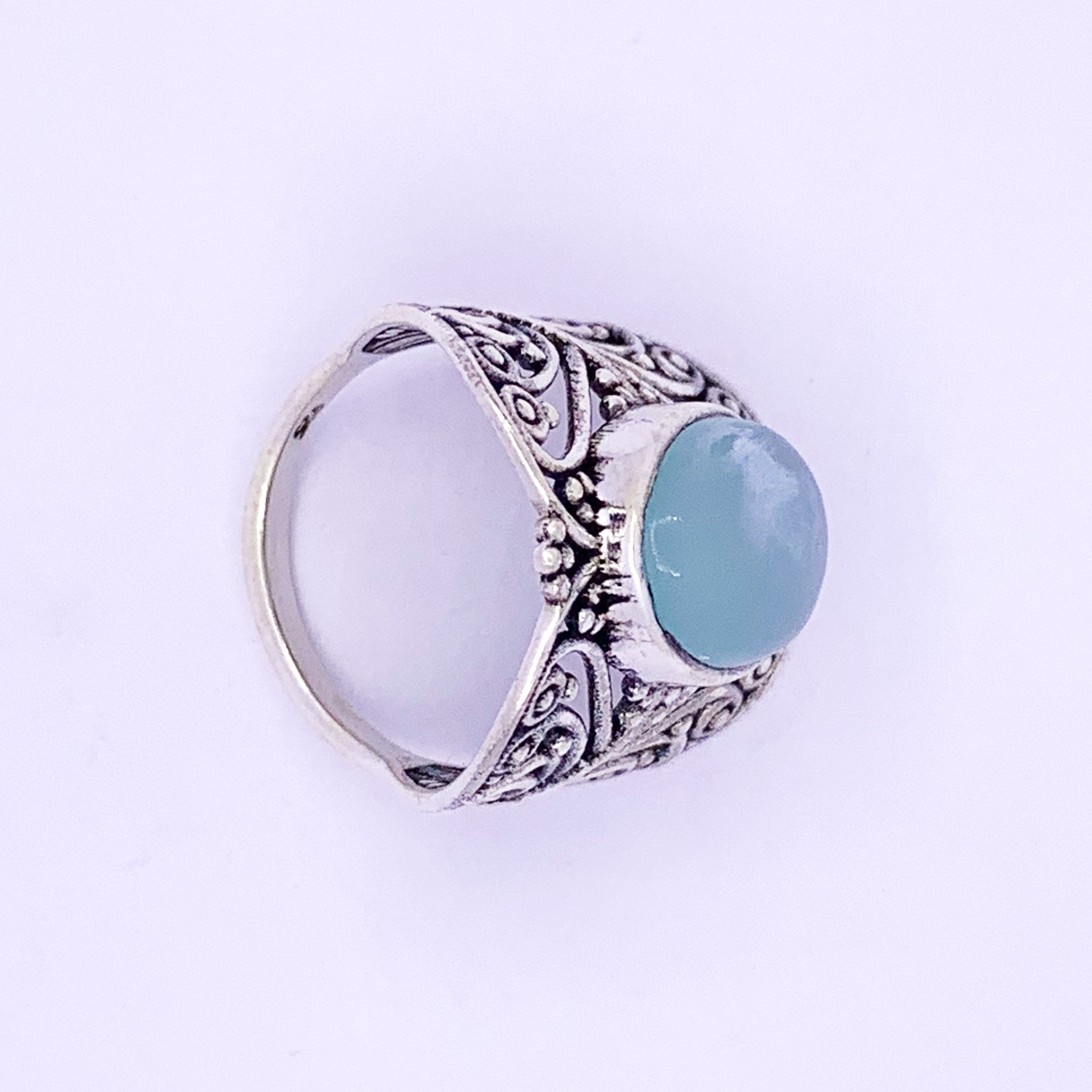 Silver Ring | Blue Chalcedony - Earthly Beauty Jewellery