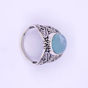 Silver Ring | Blue Chalcedony - Earthly Beauty Jewellery