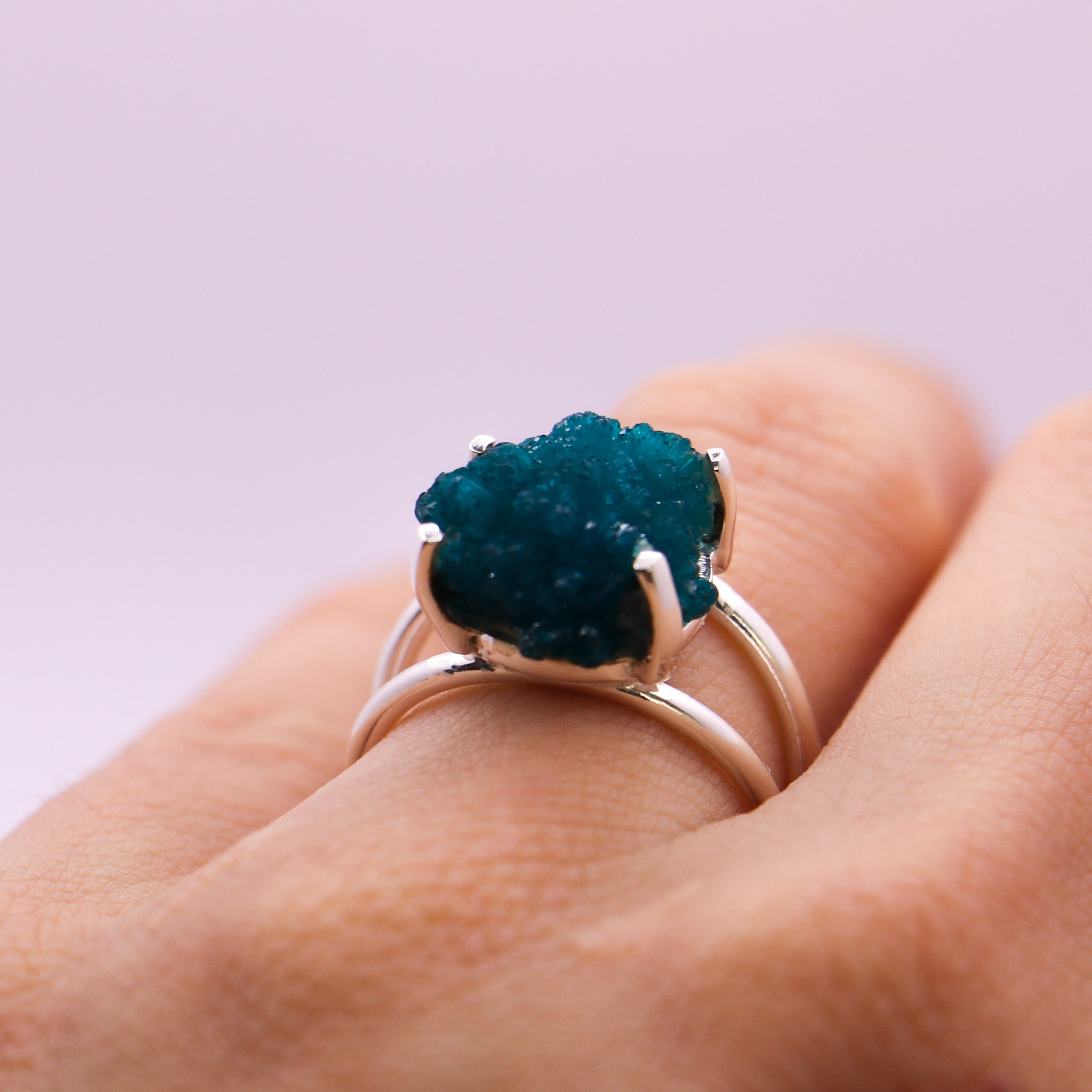 Cavansite Ring | Sterling Silver - Earthly Beauty Jewellery