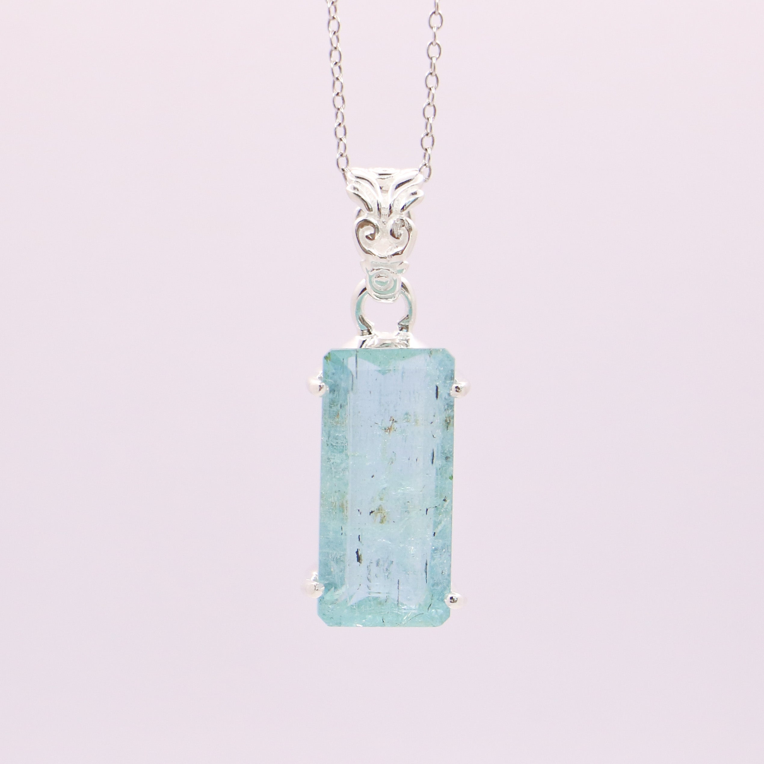 Aquamarine Pendant | Sterling Silver - Earthly Beauty Jewellery