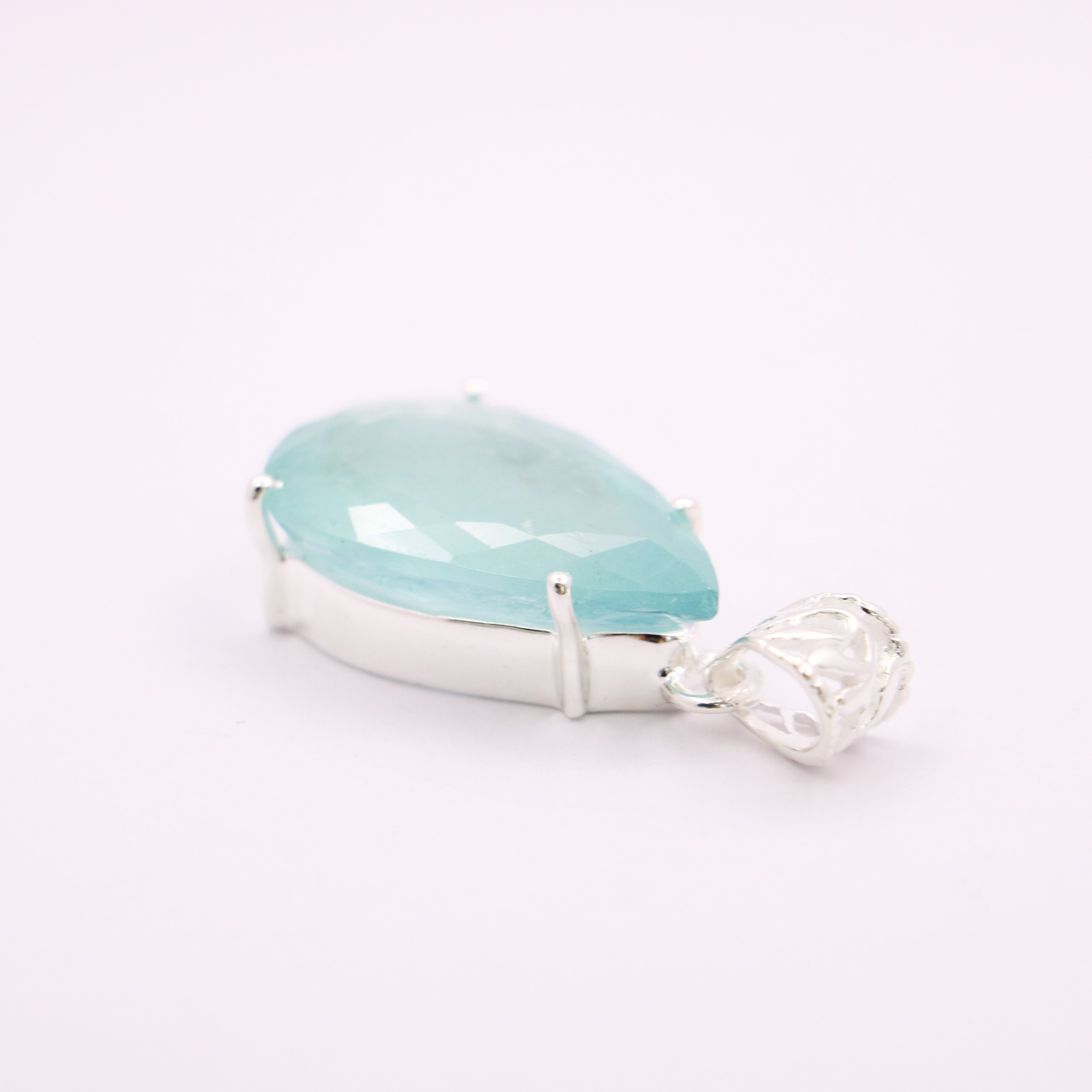 Aquamarine Pendant | Sterling Silver - Earthly Beauty Jewellery