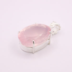 Rose Quartz Pendant | Sterling Silver - Earthly Beauty Jewellery