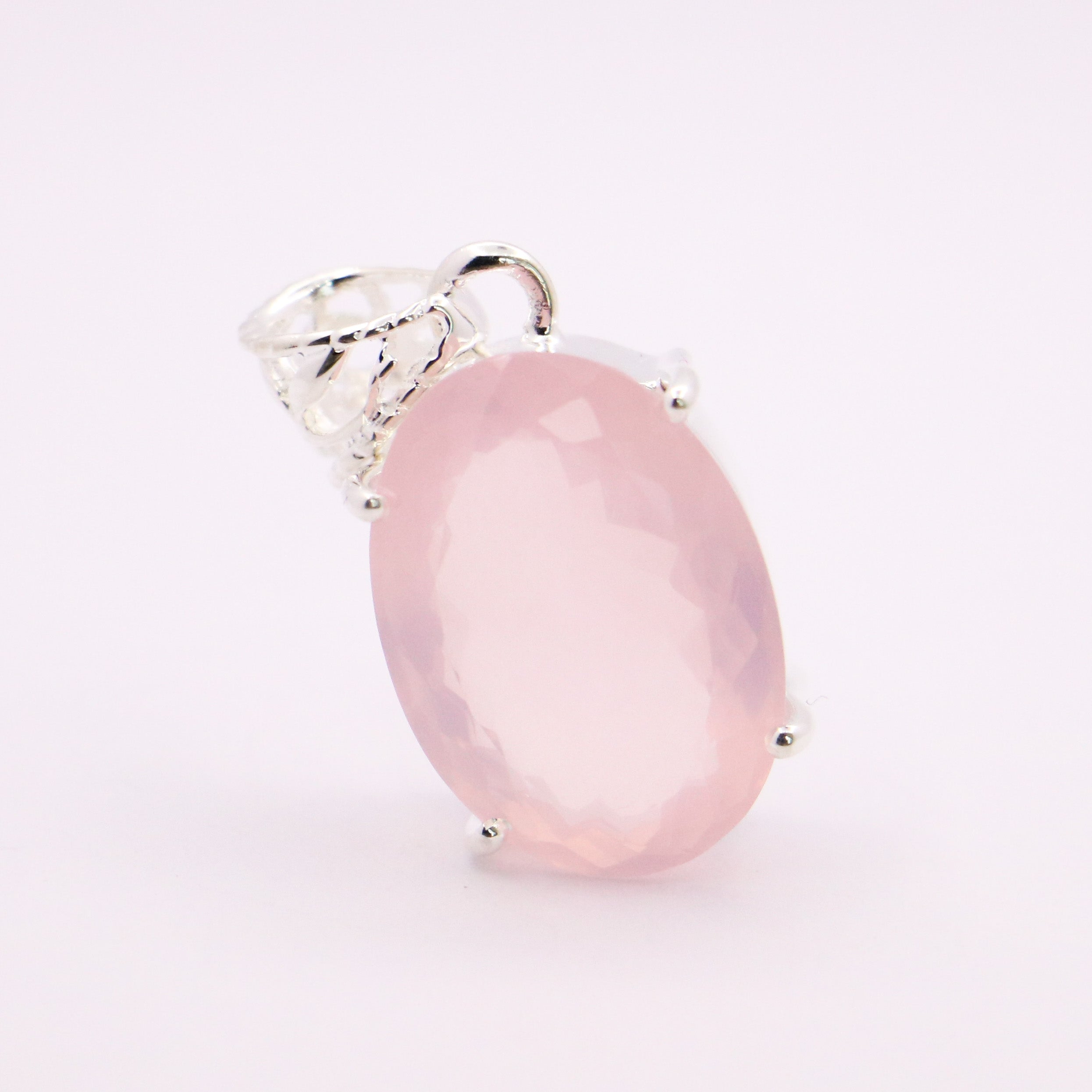 Rose Quartz Pendant | Sterling Silver - Earthly Beauty Jewellery