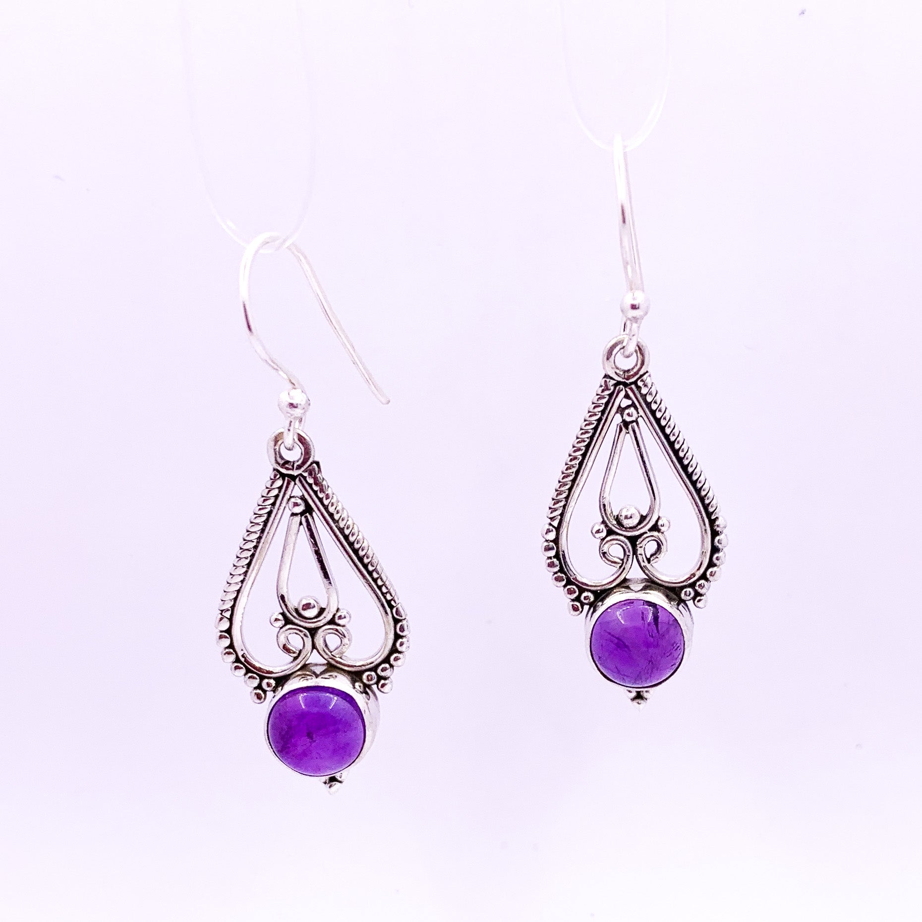 Paisley | Amethyst Earrings - Earthly Beauty Jewellery