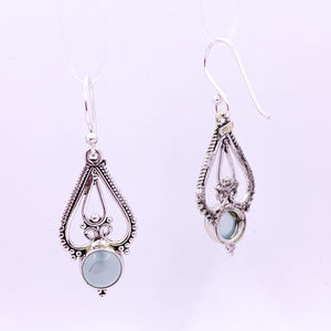 Paisley | Blue Chalcedony Earrings - Earthly Beauty Jewellery