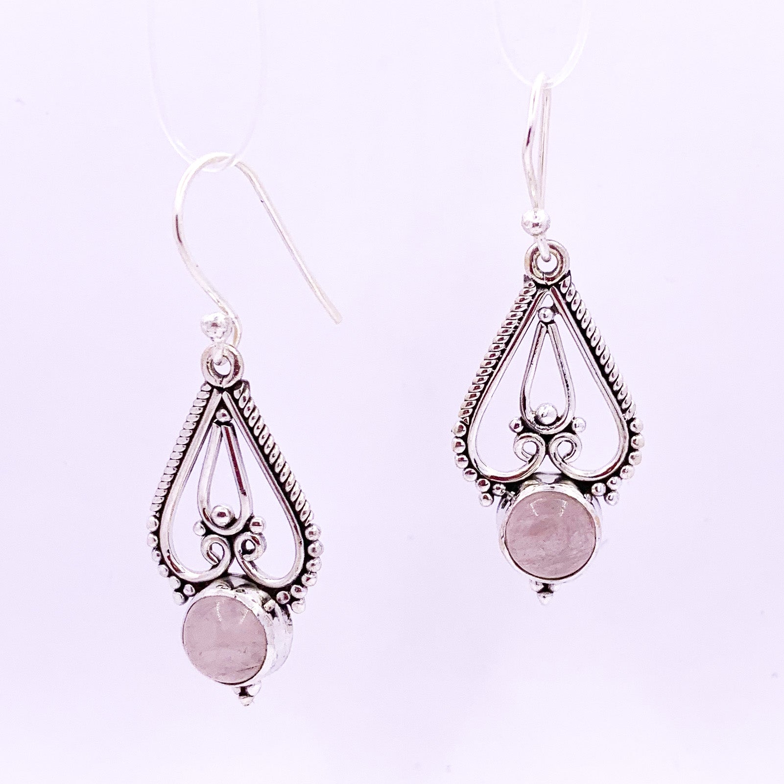 Paisley | Rose Quartz Earrings - Earthly Beauty Jewellery