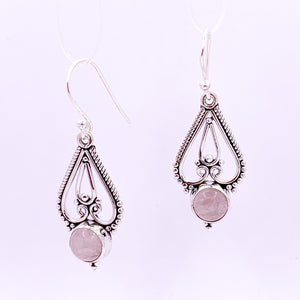 Paisley | Rose Quartz Earrings - Earthly Beauty Jewellery