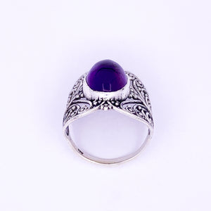 Silver Ring | Purple Amethyst Stone - Earthly Beauty Jewellery