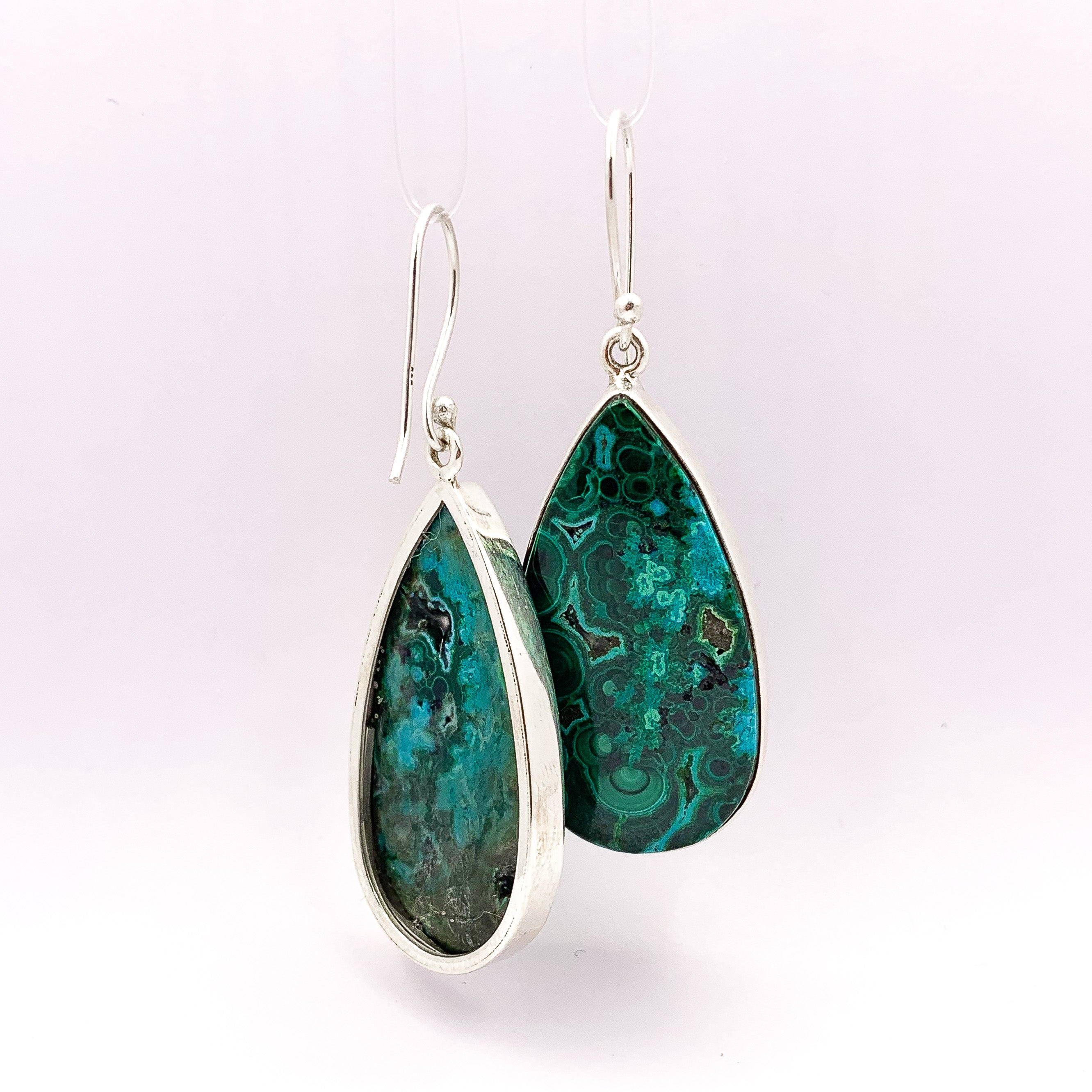 Drop Earrings | Chrysocolla Malachite - Earthly Beauty Jewellery