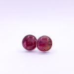 Load image into Gallery viewer, Ruby Earrings | Round Stud Earrings - Earthly Beauty Jewellery
